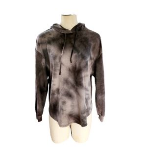Blu Pepper Open Back Tye-Dye Long Sleeve Women's Hooded Sweatshirt Size